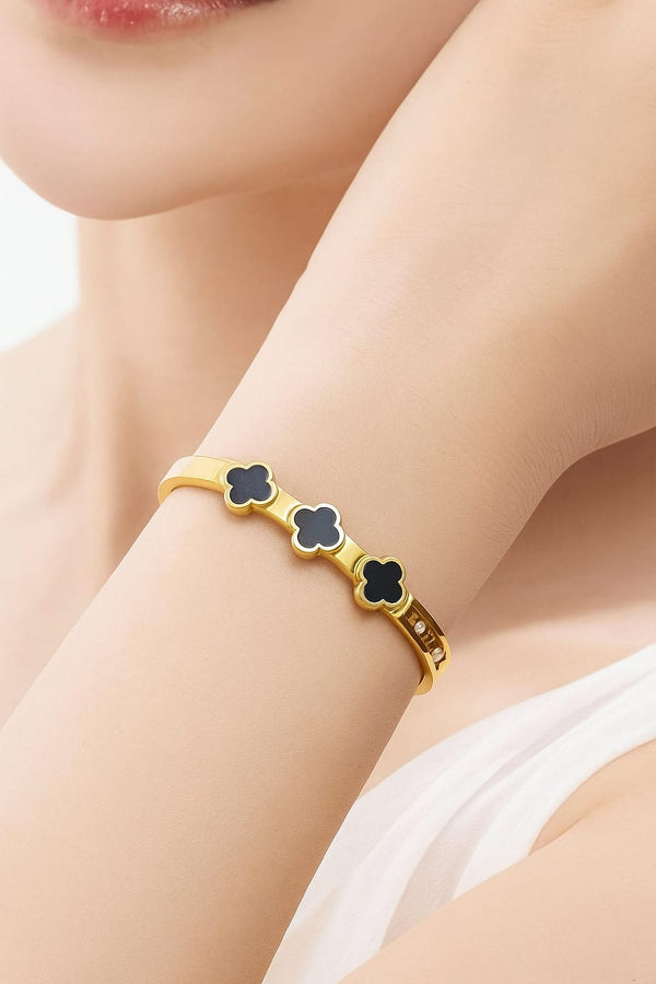 Golden Glow Black Stone Bracelet
