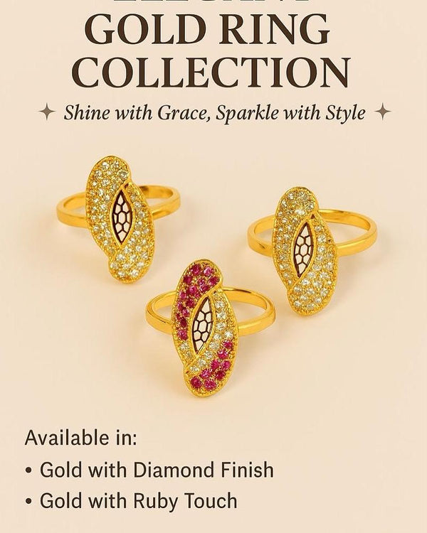 Golden with Lavish Leaf Style Ring