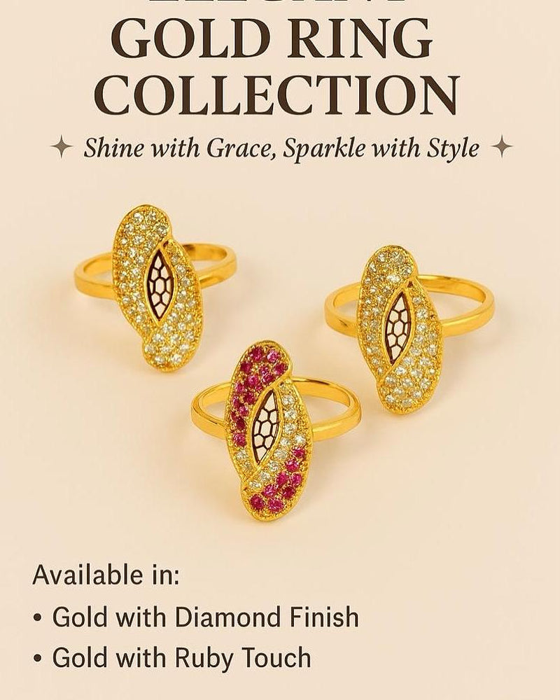 Golden with Lavish Leaf Style Ring