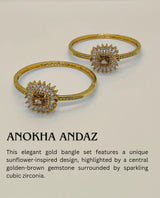 Cubic Zarconia Gold Color with Shampian Stone Bracelet